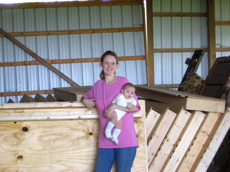 woman built wall panels in barn