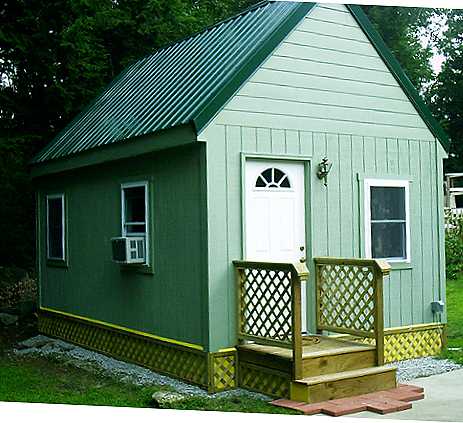 Simple cabins built by their owners