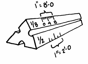 Architectural scale with 1/8' & 1/2' shown